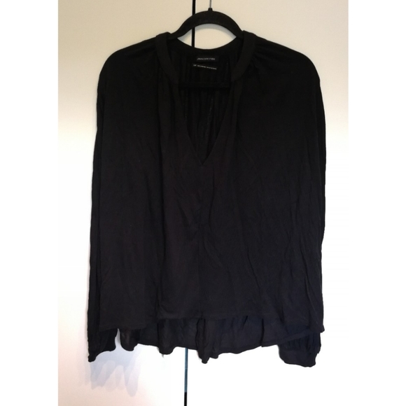 URBAN OUTFITTERS Black Tunic V-neck front Peasant oversized Small NWT - Picture 3 of 11